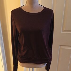 Women's Long Sleeve Crewneck Top in Plum